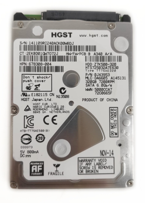 HGST HDD 320 GB 7200 RPM